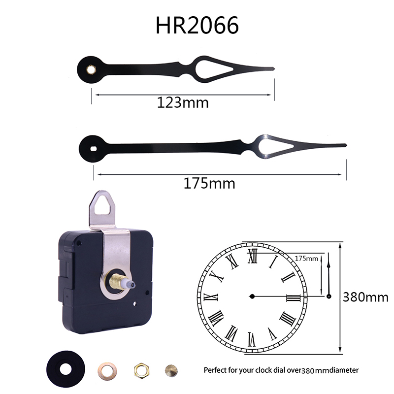 HR1688-17mm stap zwarte klok beweging en HR2066 uurhanden